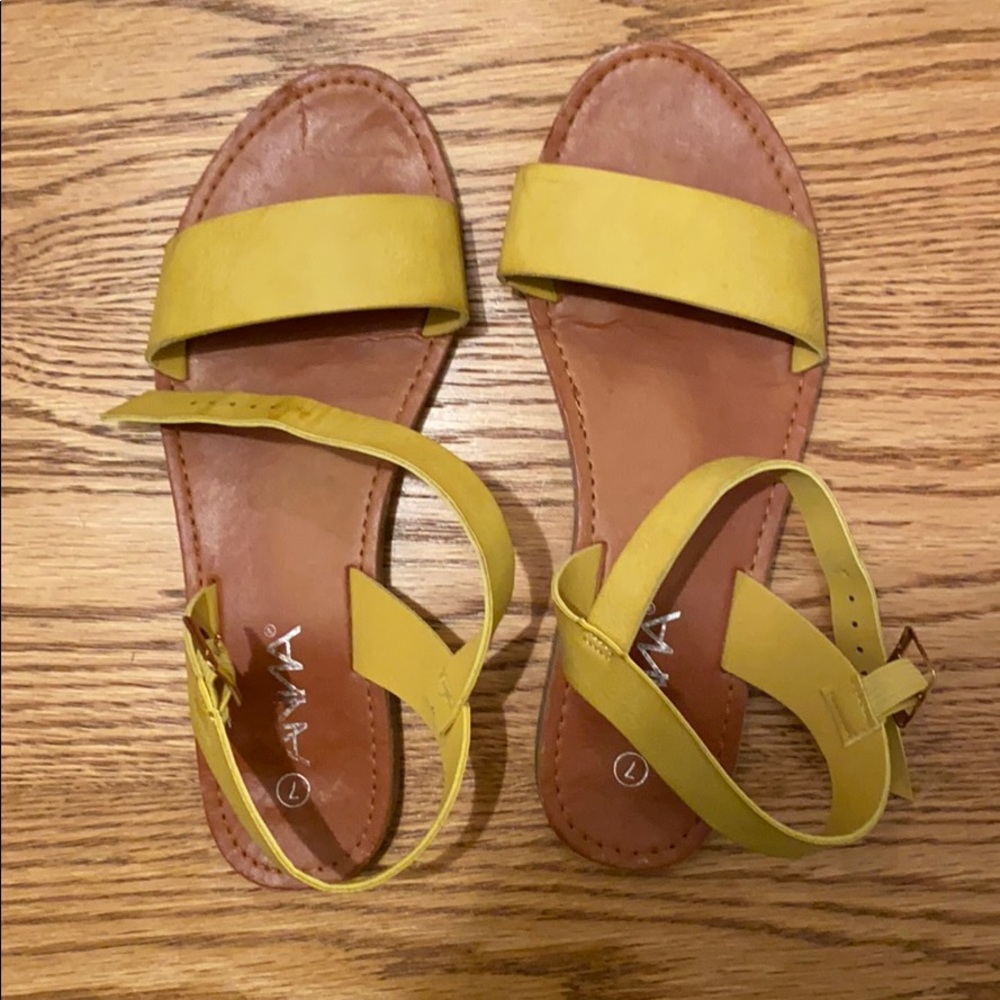 Yellow Single-Strap Sandals